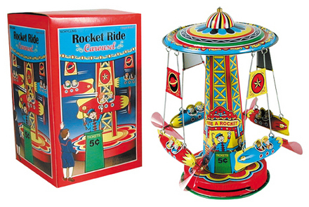 Rocket Ride Carousel Tin Toy